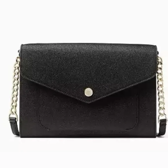 🎉 SALE 🎉 NWT Kate Spade Tinsel Flap Crossbody Convertible Clutch Glitter - Picture 2 of 16